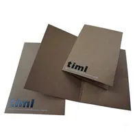 Custom Recycled Kraft Paper Document File Folder with Black Embossing Printing
