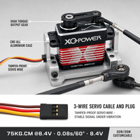 Servomoteur RC tout-terrain XQ-POWER XQ-BLS8175D, échelle 1/5, 75 kg, étanche, sans balais, engrenages en acier inoxydable, aluminium CNC, 8,4 V, OEM