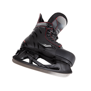 Patins à glace professionnels pour hommes, dessus synthétique, lacets, lame en acier inoxydable noir, chaussures de sport confortables et imperméables - Product Image 6