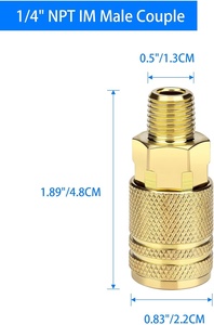 2 пары 1/4 "NPT M-Style высокопоточные латунные быстросоединительные фитинги для воздушных шлангов новые промышленные соединители для воздушных компрессоров OEM - Product Image 2