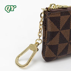 QY กระเป๋าสตางค์หนัง PU สำหรับผู้หญิง, กระเป๋าใส่เหรียญมีซิปมีช่องใส่บัตรเครดิตและช่องตารางหมากรุก - Product Image 4