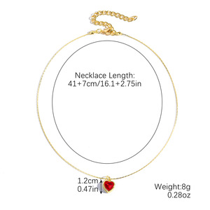Collier tendance plaqué or 14 carats avec breloques cœur en strass multicolore Collier avec cristaux verts en forme de cœur <span class=keywords><strong>pour</strong></span> femmes - Product Image 2