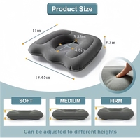 Coussin ergonomique gonflable en forme de donut pour le traitement des hémorroïdes, soulagement de la douleur au coccyx, soutien lombaire inférieur, multifonctionnel et lavable
