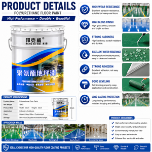 Factory Direct Waterborne Polyurethane Floor <b>Paint</b> Heavy Duty Floor <b>Coating</b> with High Adhesion - Product Image 4