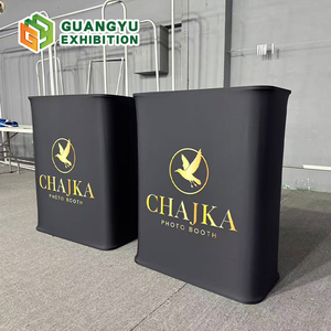 Table promotionnelle pop-up, table <span class=keywords><strong>de</strong></span> réception personnalisée en aluminium, comptoir pliable, table pop-up LED avec étagère - Product Image 2