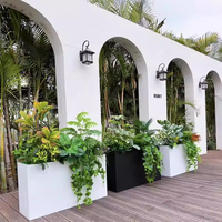 Jardinière rectangulaire en métal sur mesure pour extérieur, aménagement paysager commercial, grands pots de fleurs de jardin pour projets