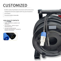 Câble d'alimentation hybride cuivre PVC 3x2,5mm² avec enrouleur, Powercon XLR, IP67, haute tension / CE pour éclairage de scène et tournées