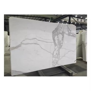 Grande dalle de marbre blanc Calacatta d'<span class=keywords><strong>Italie</strong></span>, polie, à jointure apparente, pour comptoir de cuisine, mur et sol, décoration - Product Image 1