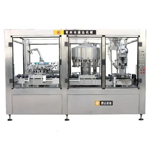 small manufacturing plant cork capping wine bottle filling label machine