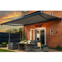 Auvent rétractable en aluminium, cassette complète, pare-soleil électrique, auvent extérieur pour maison, auvent en tissu pour porte d'entrée, auvent de protection