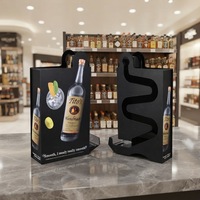 Présentoir de comptoir en plexiglas pour mini-bouteilles avec distributeur par gravité et plateau porte-bouteilles