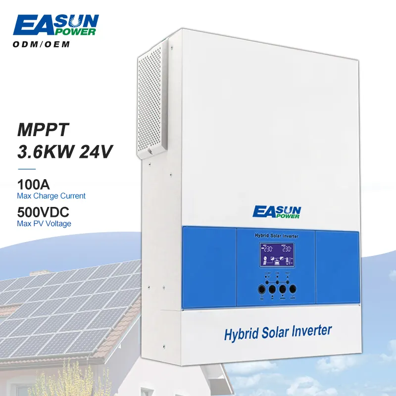 EASUN Inverter tenaga surya MPPT, pengisi daya 24V 48V DC 220V AC 2023 WIFI modul harga pabrik PV 3,6 kW 5,6 KW