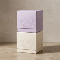 Boîte cadeau personnalisée de luxe en carton rigide gris recyclable, imprimée en quadrichromie, carrée, estampillée à chaud, pour vin, parfum, bougie parfumée