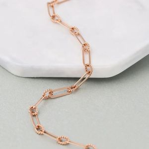 Xinfly Real 18 Carat Gold 3MM 6.5-7.5 Inch Non Tarnish Solid 18k Gold Paperclip <b>Adjustable</b> Link Chain <b>Bracelet</b> - Product Image 2