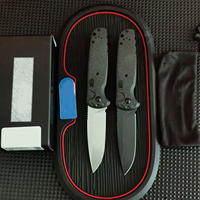 Couteau pliant de poche en fibre de carbone intégrale de la série haut de gamme CNC BM 4300BK-02, couteau pliant de survie durable et portable, cadeaux EDC