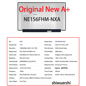 Layar LCD Laptop Slim 15.6" Grosir 40pin NE156FHM NX4 NX5 NX6 NX9 NXA NZ2 NZ3 NZ4 B156HAN12.1 - Product Image 4