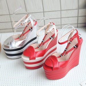 Zapatos de Tacón Alto Modernos de Colores Mezclados, Diseño de Sandalias con Plataforma y Punta Abierta, Zapatos de Vestir con Correa en el Tobillo, Talla 43 - Product Image 4