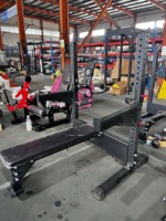 Banc de musculation multifonction REYK REYK-K156 en acier robuste, inclinable/déclinable/plat, avec sécurité pour les jambes, capacité maximale de 150 kg