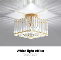 Décoration de maison moderne et luxueuse, luminaire de plafond en cristal carré rond E27 pour table à manger, cuisine, passage, couloir