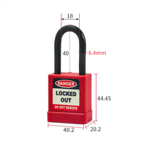 Cadenas de sécurité industriel antivol en alliage d'aluminium AJF avec conception de retenue de clé, longueur de la manille de 40 mm et diamètre de 6,4 mm