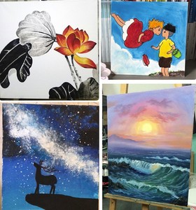 Chất Lượng Cao Bông + Vải Lanh Sơn Vải Cuộn 420G Lớn Định Dạng Sơn Vải - Product Image 6