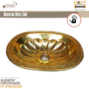 Laiton marocain argenté chromé 100% fabriqué à la main robinet monotrou vasque lavabo salle de bain évier EXXOT DESIGN fabricant direct - Product Image 1