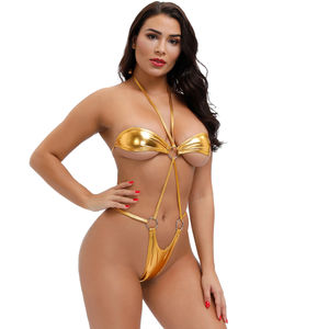Einteiliger Sexy Durchsichtiger Damen-Erotik-Dessous Hochgeschnittener Mikro-Bikini Tanga Teddy Bodysuit Sex-Lingerie - Product Image 2