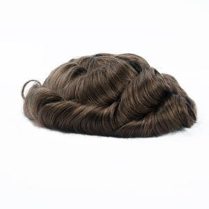 Prothèse capillaire indienne Remy pour hommes, 100 % cheveux humains, remplacement capillaire naturel, toupet pour hommes avec dentelle frontale - Product Image 1