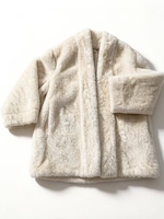 Luxuriöser Kunstpelzmantel für Damen, Übergroßer Flauschiger Schal mit Revers, Offene Front, Warmer Mittellanger Wintermantel