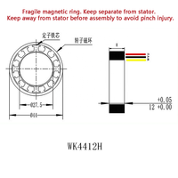 Moteur de couple BLDC sans cadre de précision WK4412H 12-36V 0.16Nm 8000RPM à arbre creux pour cardan de drone, dispositif médical et bras de système