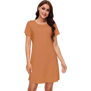Chemise de nuit personnalisée pour femme en viscose de bambou, douce, à manches courtes, légère et rafraîchissante, taille S à XXL - Product Image 5