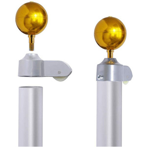 16ft nhôm telescoping Cột cờ nhiều tầng cực Ngoài Trời Chống gió 20ft 25ft 30ft Bạc Anodized cực với bóng Topper - Product Image 5