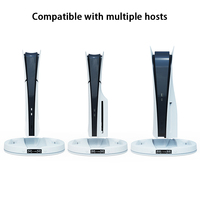 Base de chargement multifonction pour console PS5 Slim avec lumière RVB colorée Station de chargement rapide pour PS5 avec ventilateur de refroidissement