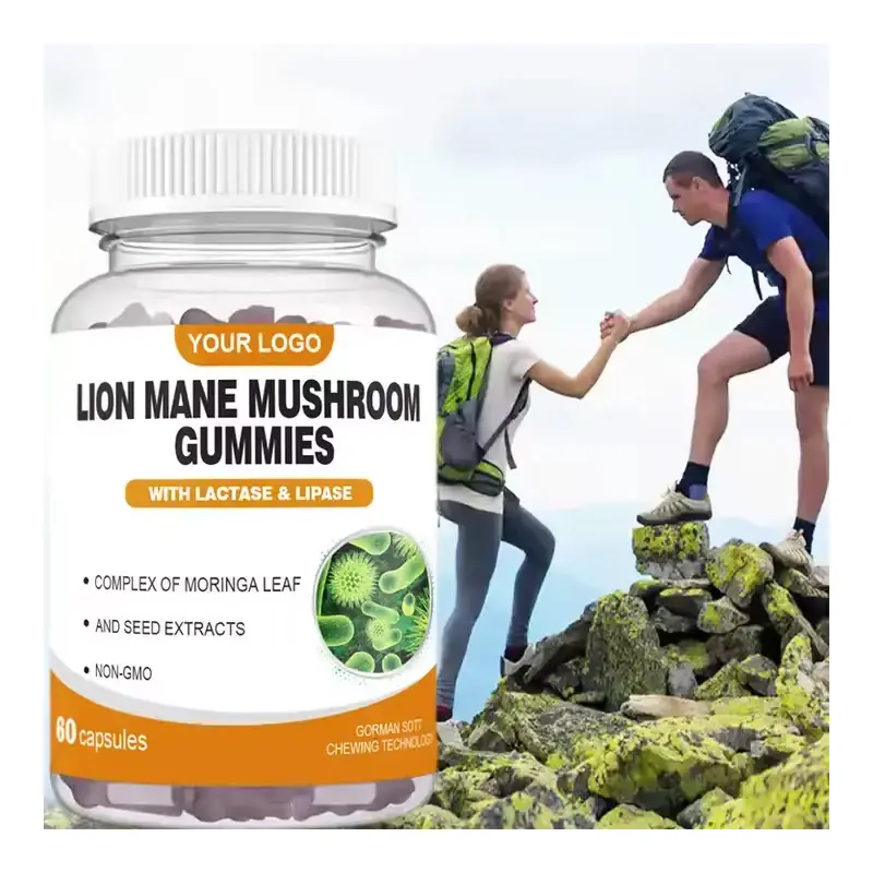 Private Label lion's mane mushroom extract gummies Supplement Brain Booster Energy Mushroom Lion Mane Gummies