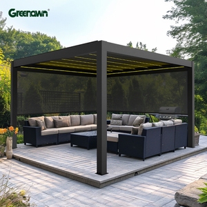 الأكثر مبيعًا تصميم بيولوجي مناخي ألومنيوم شرفة خارجية تظليل الشمس مجموعة عريشة سقف بمحرك لتظليل غطاء الفناء - Product Image 1