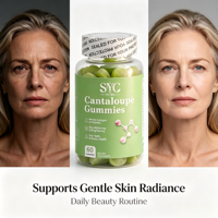 Gummies de collagène et de glutathion au melon, marque privée OEM ODM OBM, emballage personnalisé pour une peau éclatante et une beauté mondiale.