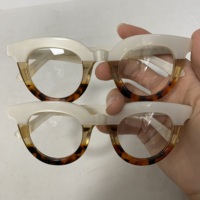 Inventaire de liquidation des montures de lunettes rondes épaisses en acétate, conception patchwork, une variété de styles au choix, vente en gros mixte