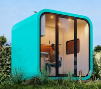 Maison capsule préfabriquée moderne et écologique avec structure en verre trempé, durable, installation facile, pour bureau, appartement, villa, parc