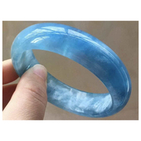 Halbe del stein Armband Schmuck Natürlicher Aquamarin Armreif Ozean Blau Armband Sauberer Kristall Hellblau für Frauen