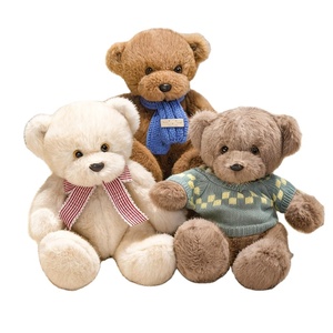 Ours en peluche Pacify <span class=keywords><strong>Bear</strong></span> en coton PP, avec écharpe <span class=keywords><strong>pull</strong></span>, jouet mignon pour habillage de poupée - Product Image 1