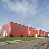 Entrepôt préfabriqué certifié CE avec structure en acier légère de style design moderne, petite porte, garantie de 5 ans