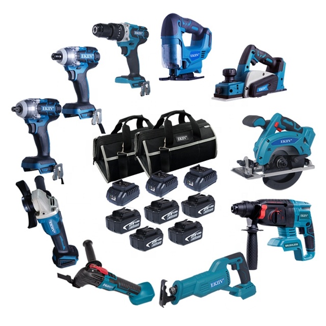 EKIIV Tool Kit for Home Brushless 20V 18v 6.0ah 5.0ah 4.0ah  Lithium-ion Bests Ingco Tools 18v Cordless Tools Combo Kit