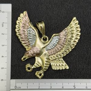 Оптовая продажа, мужские ювелирные изделия из меди, 14 карат, позолоченный Классический кулон с 9 объемными мощными животными, большим орлом, цирконием, агуила, кольганте - Product Image 6