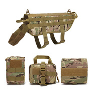 Harnais tactique pour chien TANXIANZHE en nylon 1000D avec pochettes détachables, anti-traction, réglable, pour chiens de taille moyenne à grande, pour la chasse en extérieur