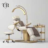 Fauteuil de salon inclinable breveté Turri, lit de beauté ovale, fauteuil de cosmétologie médicale, lit de clinique esthétique à commande au pied double face