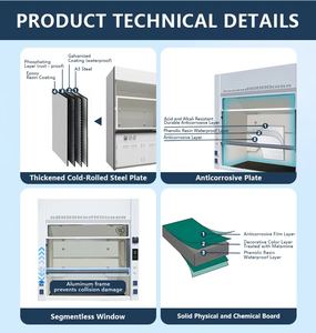 Patlamaya Dayanıklı Laboratuvar Aspiratörü Asit Alkali Dayanımlı Yanmaz Kimyasal Isıya Dayanıklı Okullar Atölyeler Dayanıklı Metal HPL - Product Image 5