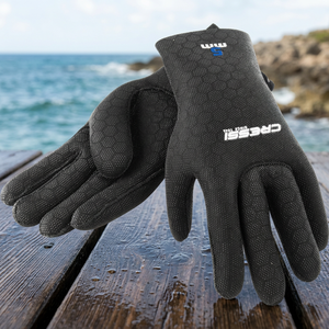 Guanti CRESSI ad alta elasticità per sport acquatici e immersioni, neri, 2,5 mm con logo blu, modello XLX475702 KH - Product Image 2