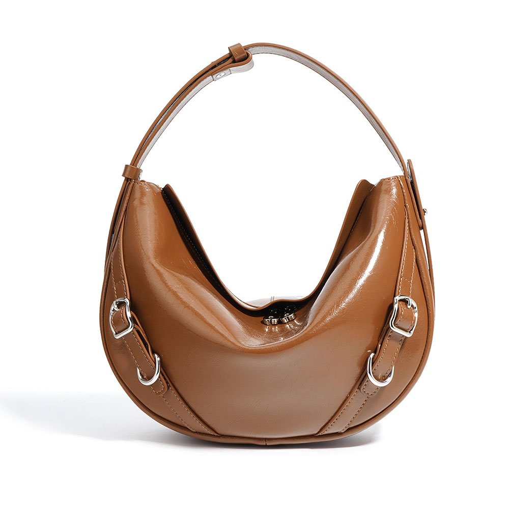 Y2k Saddle Purse Crescent Moon Bag For Women - PU Leather Half