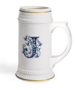 Mug en céramique bleu <span class=keywords><strong>Delft</strong></span>, grand format, avec initiales, idéal comme cadeau - Product Image 2