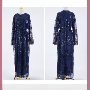 MuslimDress Embroidery Sequins Middle East Abayas <strong>Turkey</strong> Kaftan Islamic Clothing Femme Arabic Vestido Conservative Formal <strong>Attire</strong> - Product Image 6